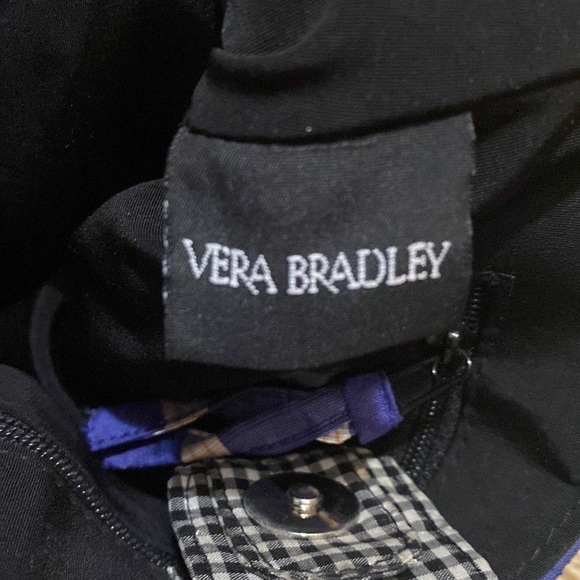 Vera Bradley blue/black/white/yellow plaid purse - Picture 4 of 4